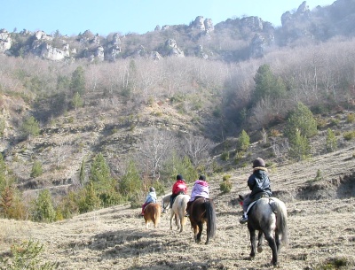 Tidde en Daan met de poney-club Florac